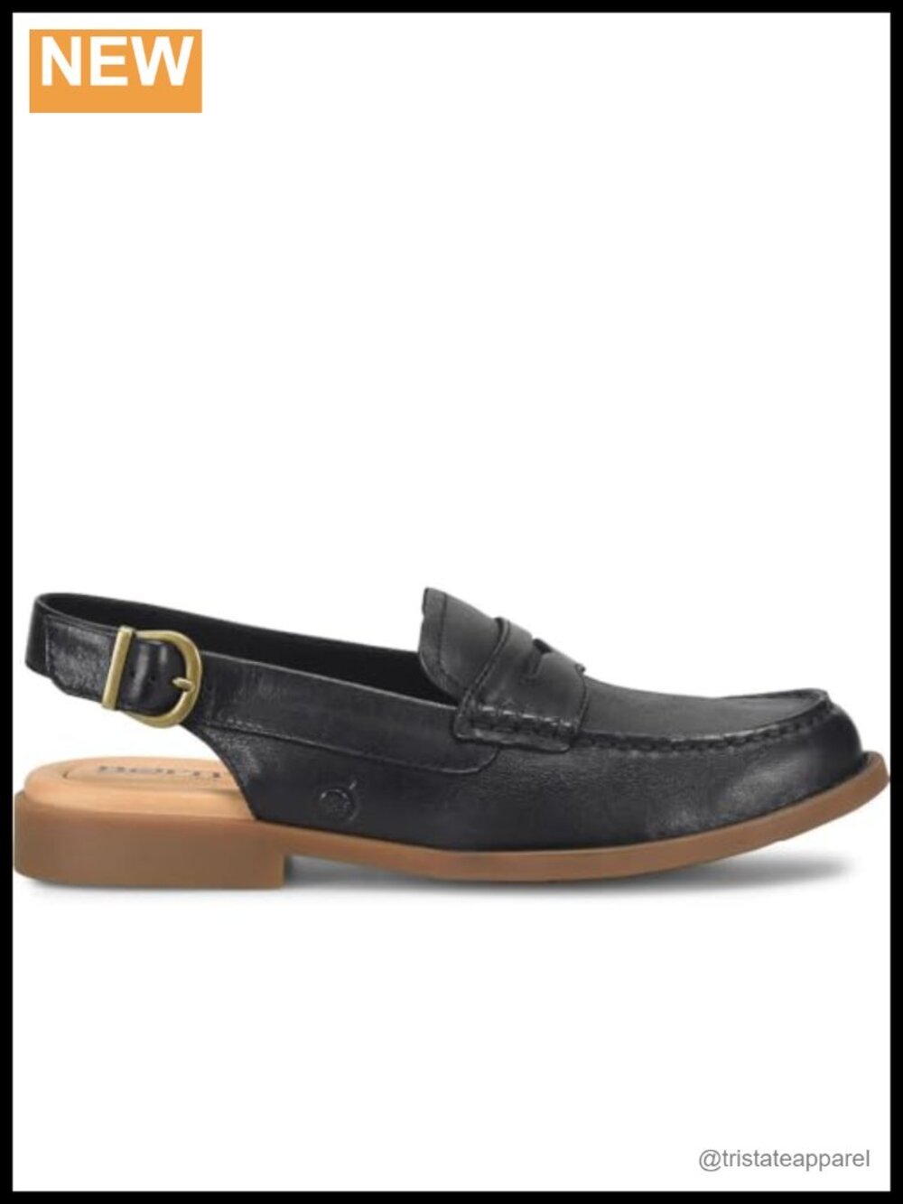 Women's Leather Slingback Loafers with Buckle Closed Toe